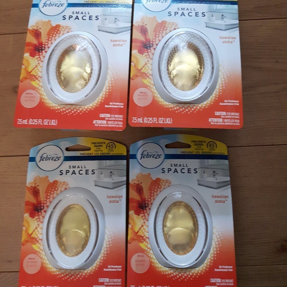 4 Febreze Small Spaces LOT Hawaiian Aloha Air Freshener